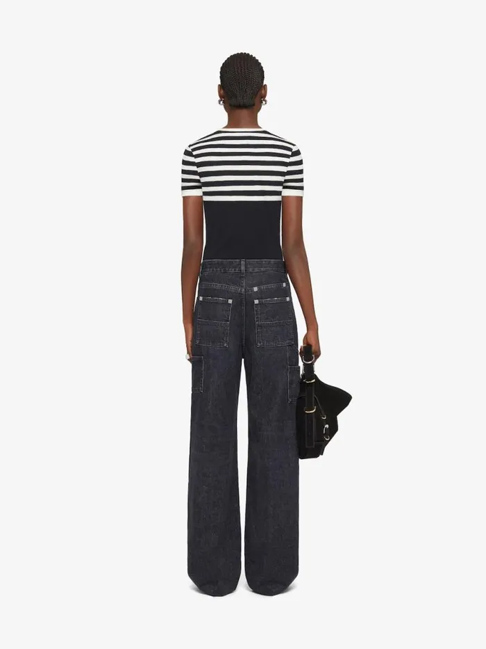 Women Pants and Shorts Givenchy Oversized Jeans In Denim With Patches Faded Black