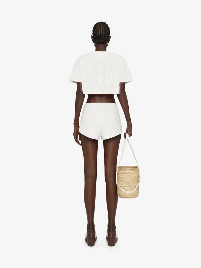 Women Pants and Shorts Givenchy Shorts In 4G Cotton Towelling White