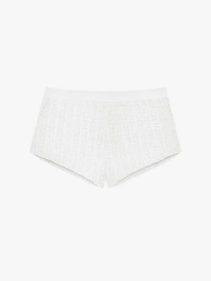 Women Pants and Shorts Givenchy Shorts In 4G Cotton Towelling White