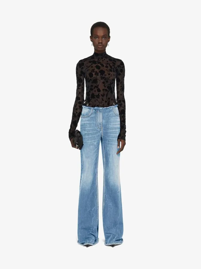Women Pants and Shorts Givenchy Voyou Jeans In Denim Light Blue