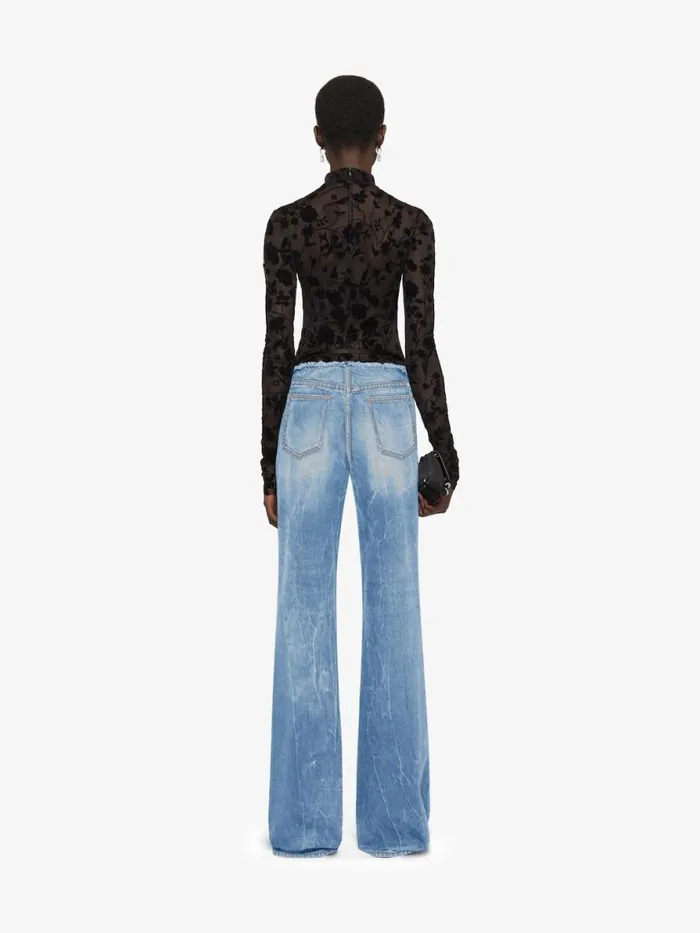 Women Pants and Shorts Givenchy Voyou Jeans In Denim Light Blue