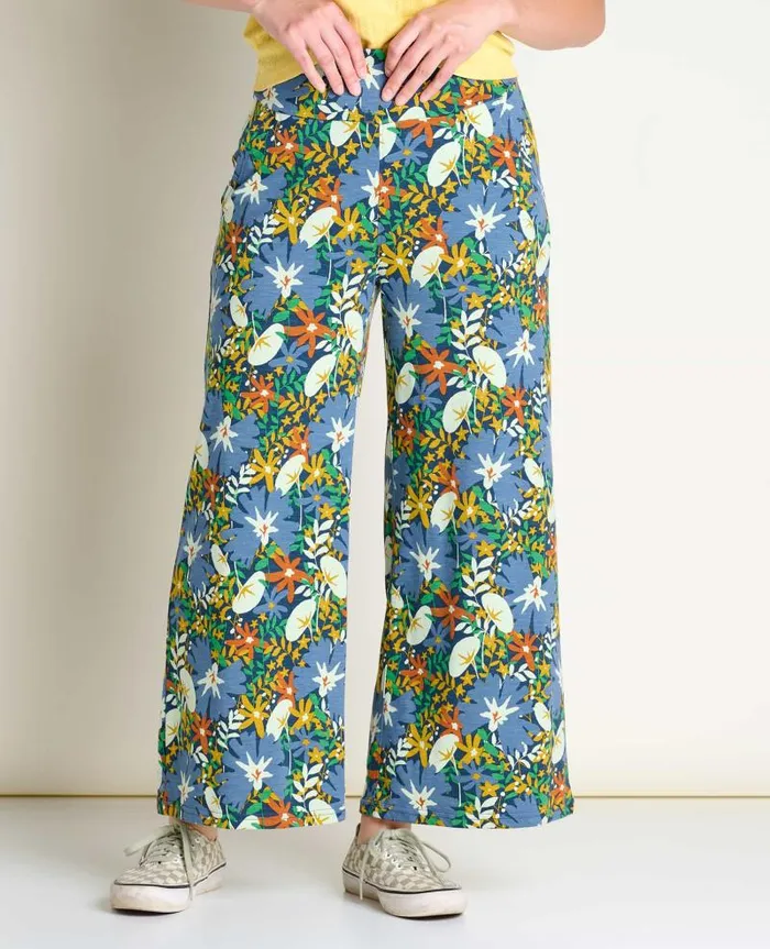 Women Pants Toad and Co Chaka Wide Leg Pant Midnight Floral Print