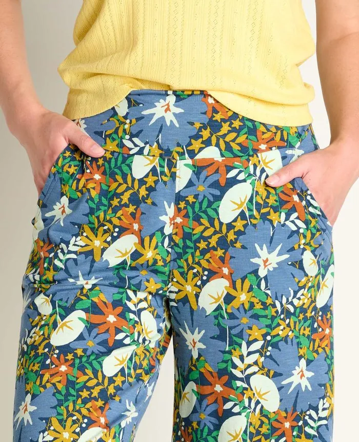 Women Pants Toad and Co Chaka Wide Leg Pant Midnight Floral Print