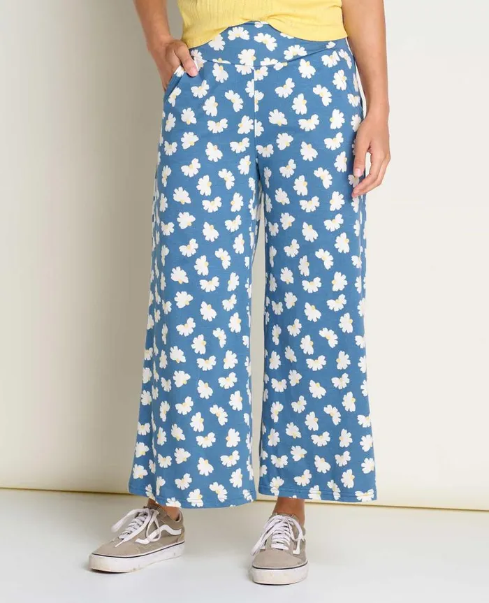 Women Pants Toad and Co Chaka Wide Leg Pant Pacific Half Daisy Print