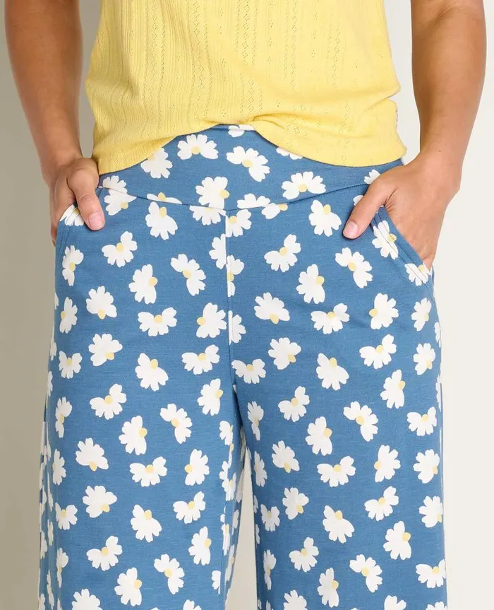 Women Pants Toad and Co Chaka Wide Leg Pant Pacific Half Daisy Print