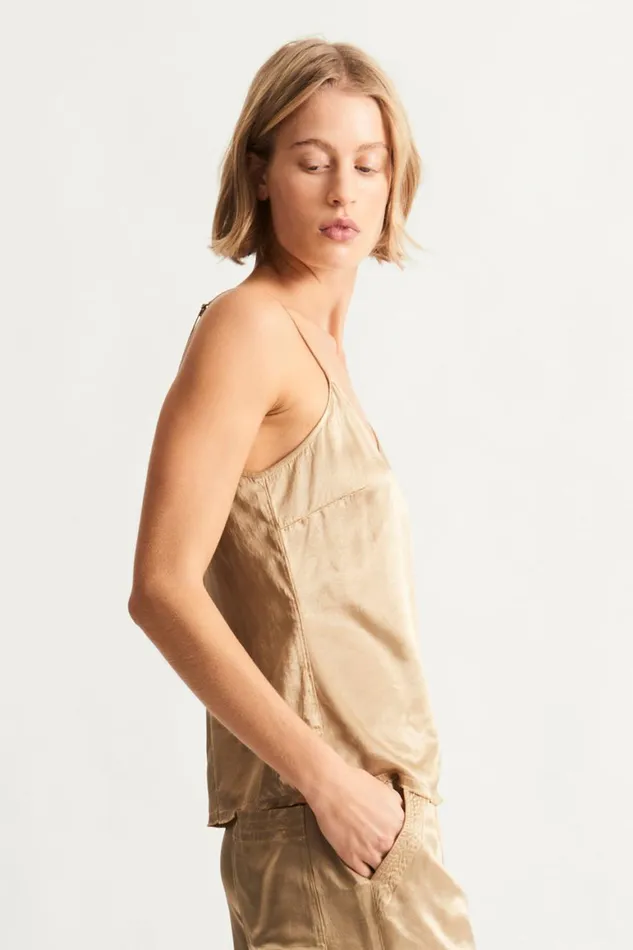 Women Pebble Satin Sand Mona Cami Raquel Allegra Tops