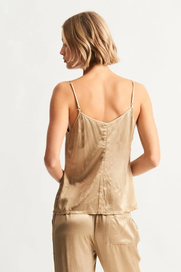 Women Pebble Satin Sand Mona Cami Raquel Allegra Tops