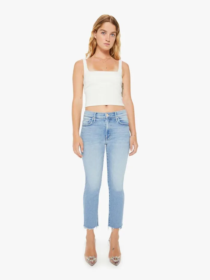 Women Petites Mother Denim Petites The Lil039 Insider Crop Step Fray Wash Limited Edition