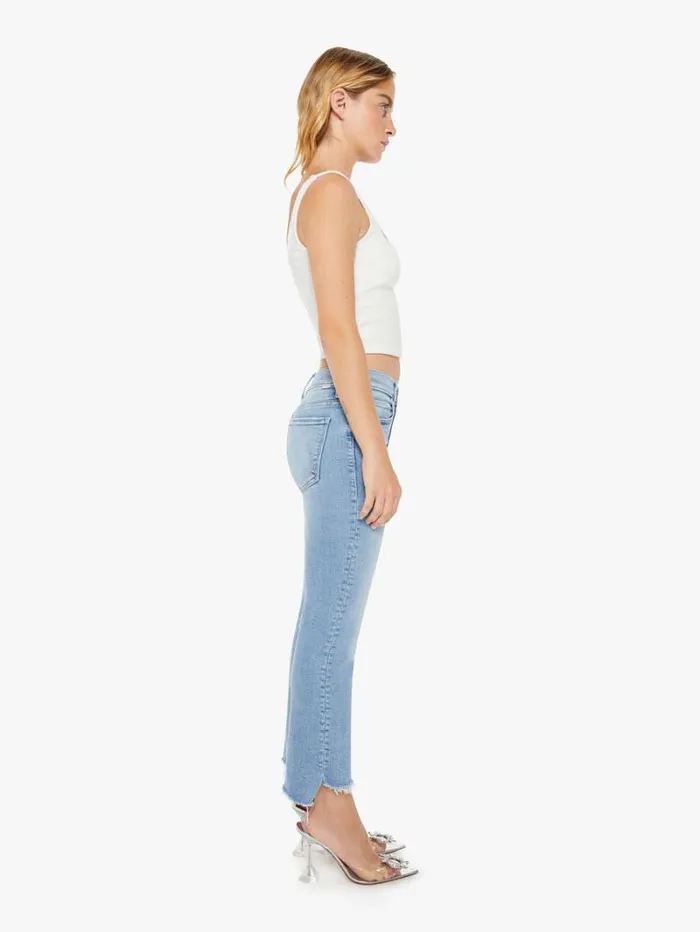 Women Petites Mother Denim Petites The Lil039 Insider Crop Step Fray Wash Limited Edition