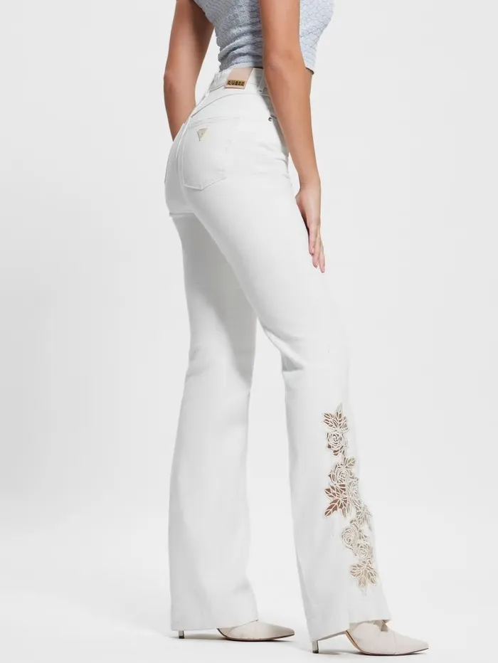 Women Pop 821770s Floral Applique Flared Jeans Passionates Jeans and Denim GUESS Women Pop 821770s Floral Applique Flared Jeans Passionates Jeans and Denim GUESS