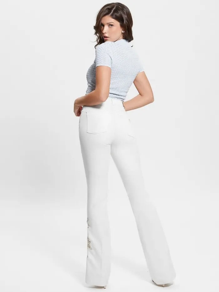 Women Pop 821770s Floral Applique Flared Jeans Passionates Jeans and Denim GUESS Women Pop 821770s Floral Applique Flared Jeans Passionates Jeans and Denim GUESS