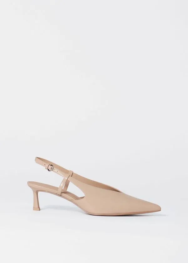 Women Pumps and Other Stories Classic Leather Slingback Pumps Beige