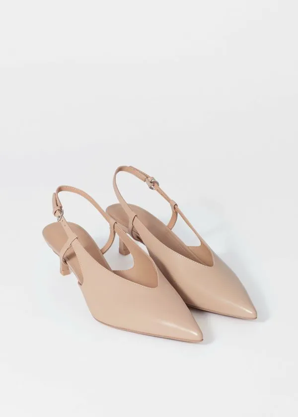 Women Pumps and Other Stories Classic Leather Slingback Pumps Beige