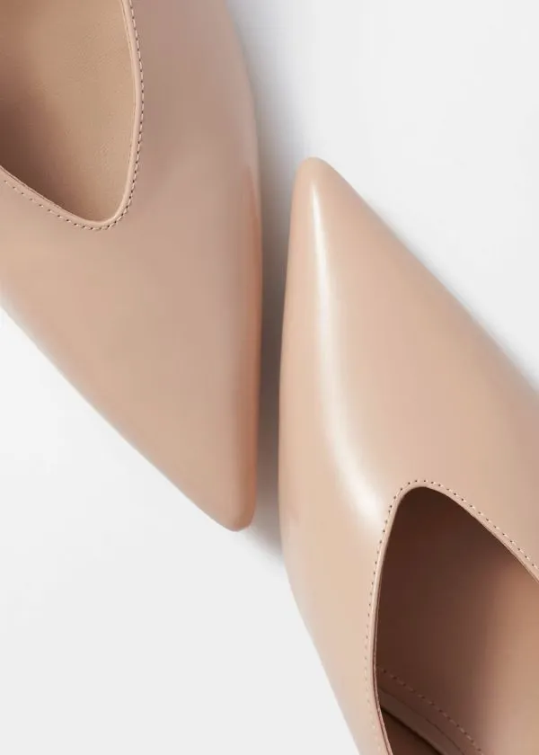 Women Pumps and Other Stories Classic Leather Slingback Pumps Beige
