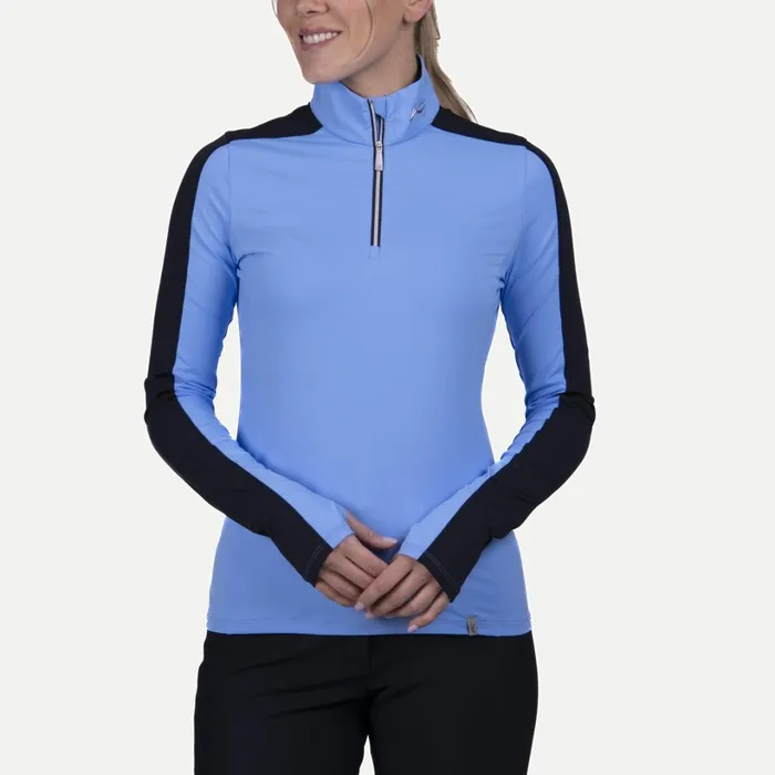 Women Race 20 Midlayer HalfZip Blue Opaldeep Space KJUS Midlayers and Sweaters