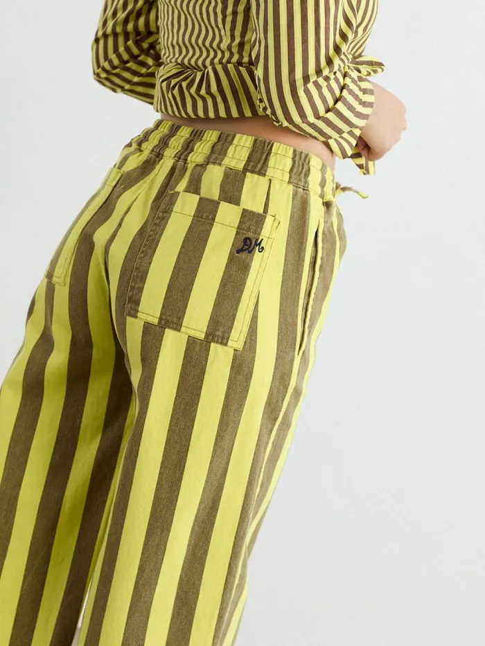 Women Rafe Pants Yellow Choc Stripe Lisa Says Gah Bottoms