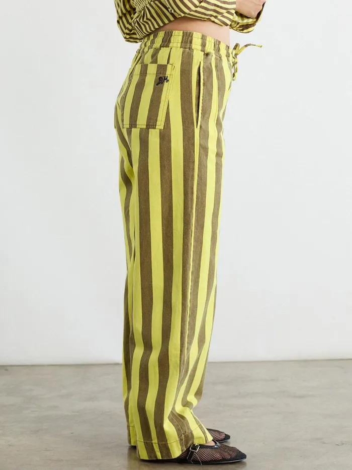 Women Rafe Pants Yellow Choc Stripe Lisa Says Gah Bottoms