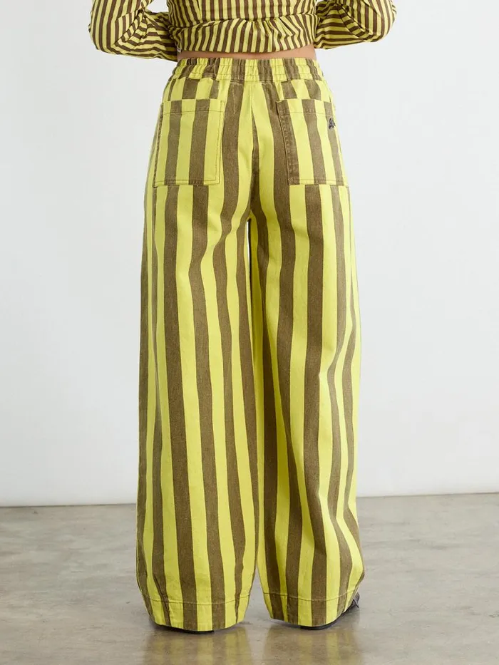 Women Rafe Pants Yellow Choc Stripe Lisa Says Gah Bottoms