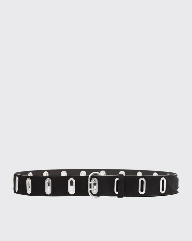 Women rag and bone River Suede Belt Black Suede Belts