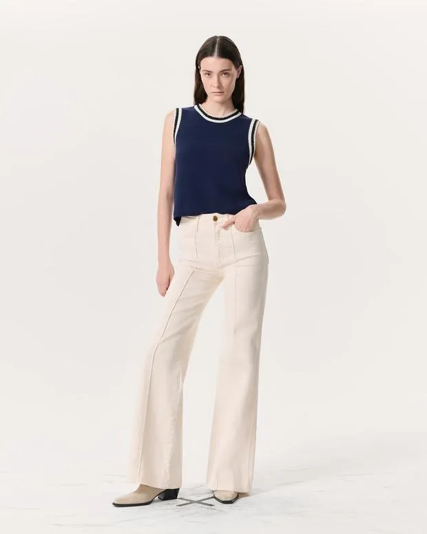 Women rag and bone Skylar WideLeg Flare Jeans Ecru BoyfriendJeans