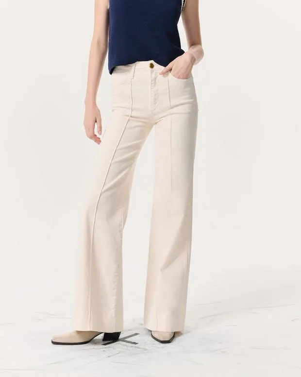 Women rag and bone Skylar WideLeg Flare Jeans Ecru BoyfriendJeans