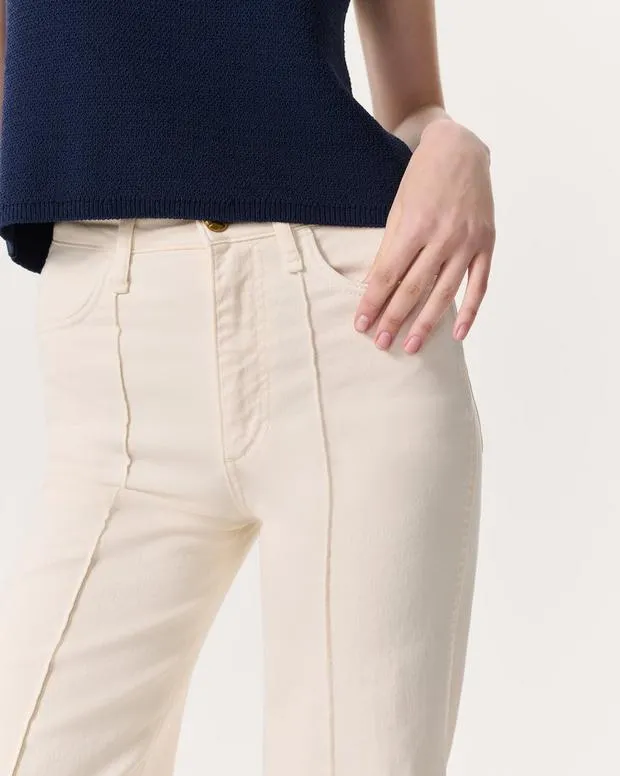 Women rag and bone Skylar WideLeg Flare Jeans Ecru BoyfriendJeans