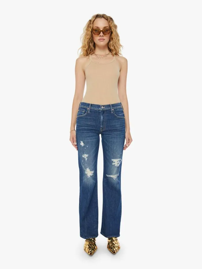Women Relaxed Mother Denim The Bookie Sneak Wash Ijbol