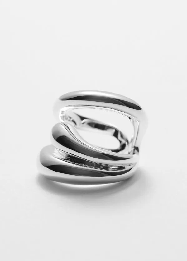 Women Rings and Other Stories SilverPlated Sculptural Ring Silver