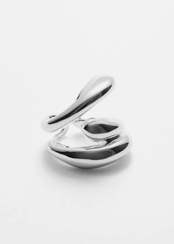 Women Rings and Other Stories SilverPlated Sculptural Ring Silver