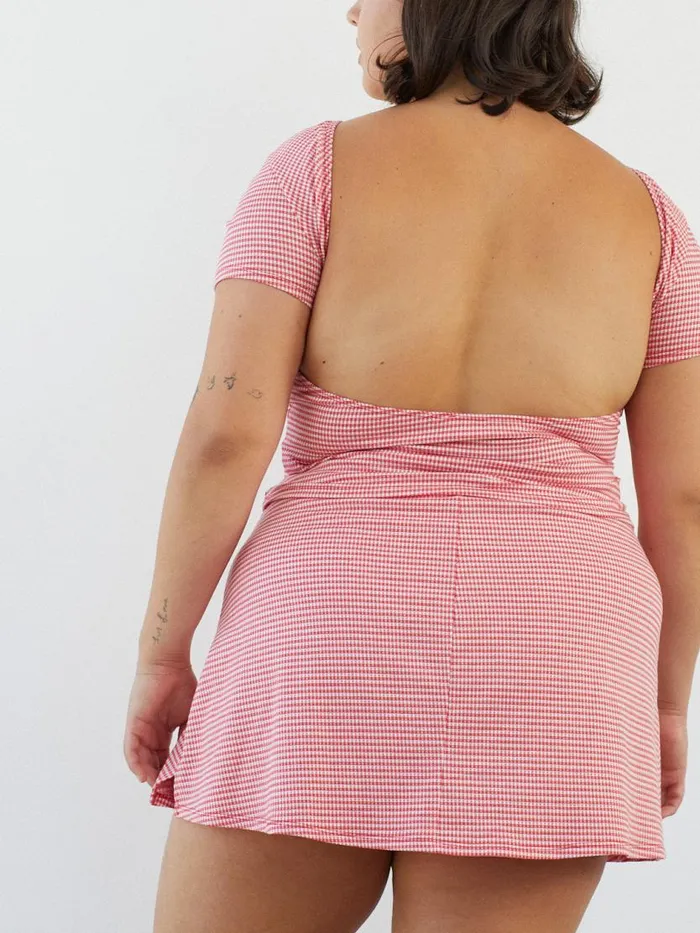Women Rowan Tee Pomodorro Gingham Lisa Says Gah Knit Tops