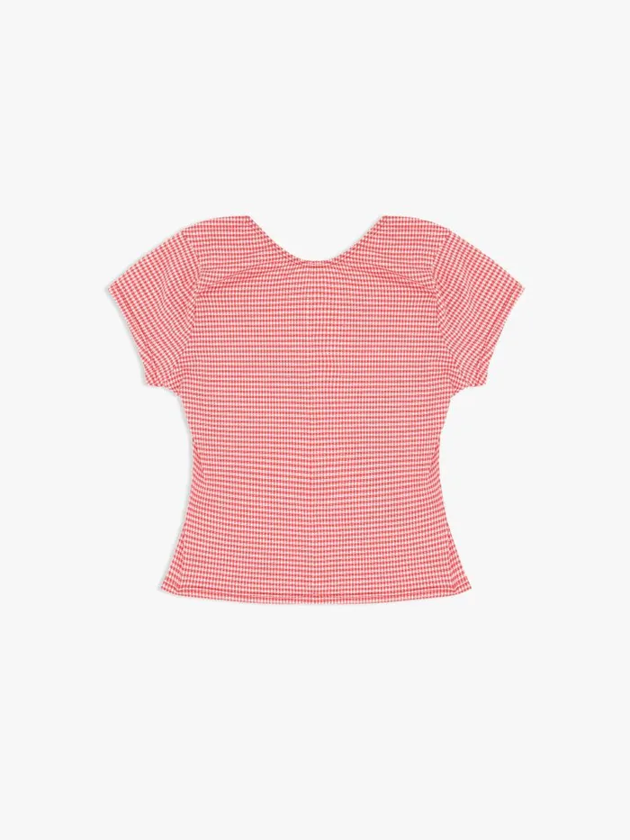 Women Rowan Tee Pomodorro Gingham Lisa Says Gah Knit Tops