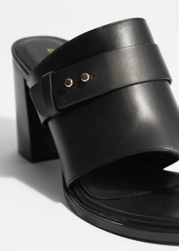 Women Sandals and Other Stories Leather ToeThong Mules Black