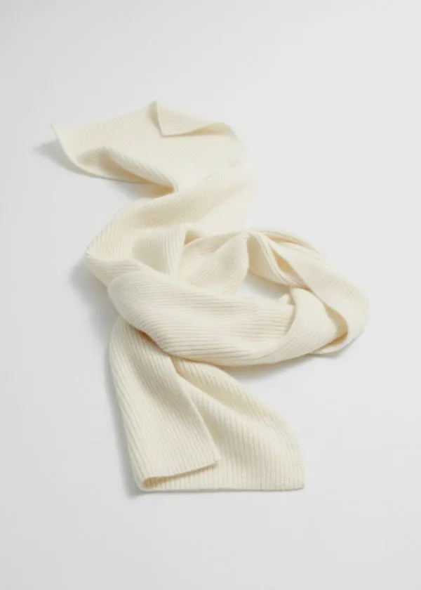 Women Scarves and Other Stories Cashmere Knit Scarf Cream