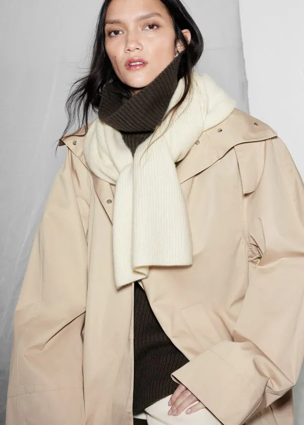 Women Scarves and Other Stories Cashmere Knit Scarf Cream