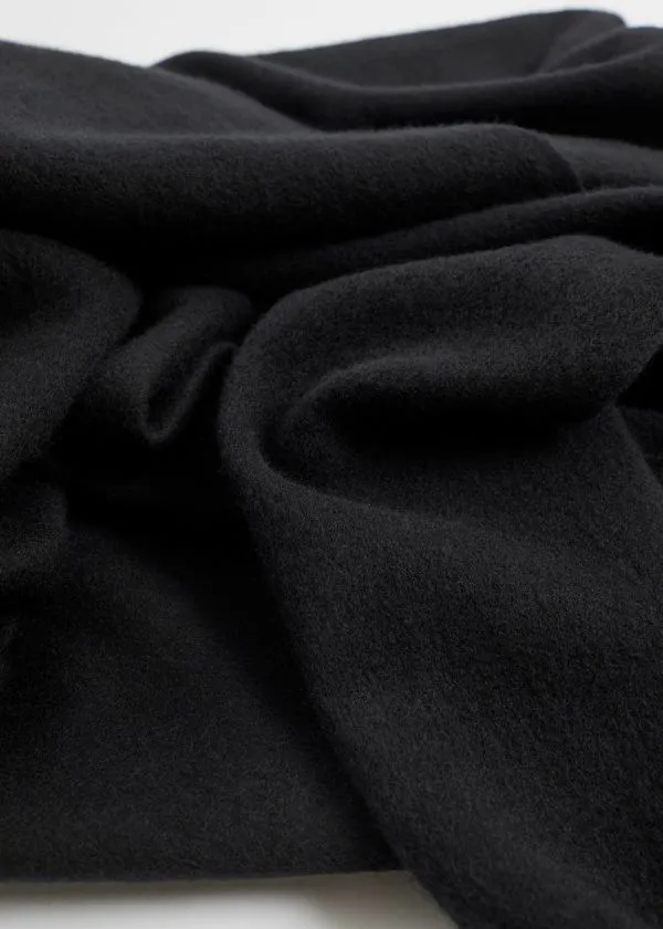 Women Scarves and Other Stories Fringed Wool Blanket Scarf Black