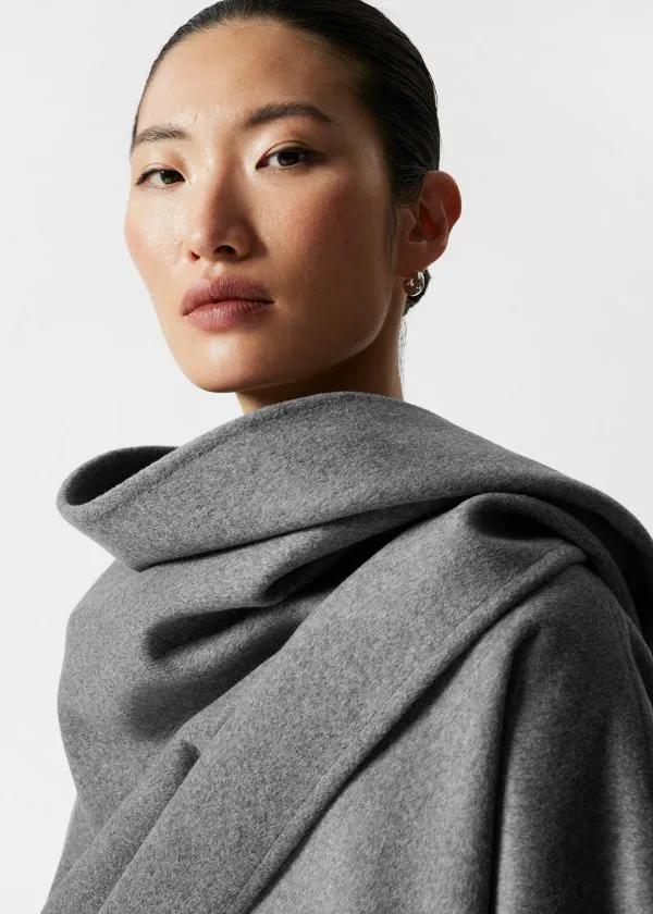 Women Scarves and Other Stories Wool Cape Grey