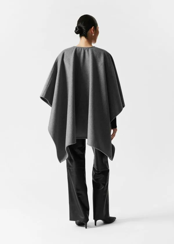 Women Scarves and Other Stories Wool Cape Grey