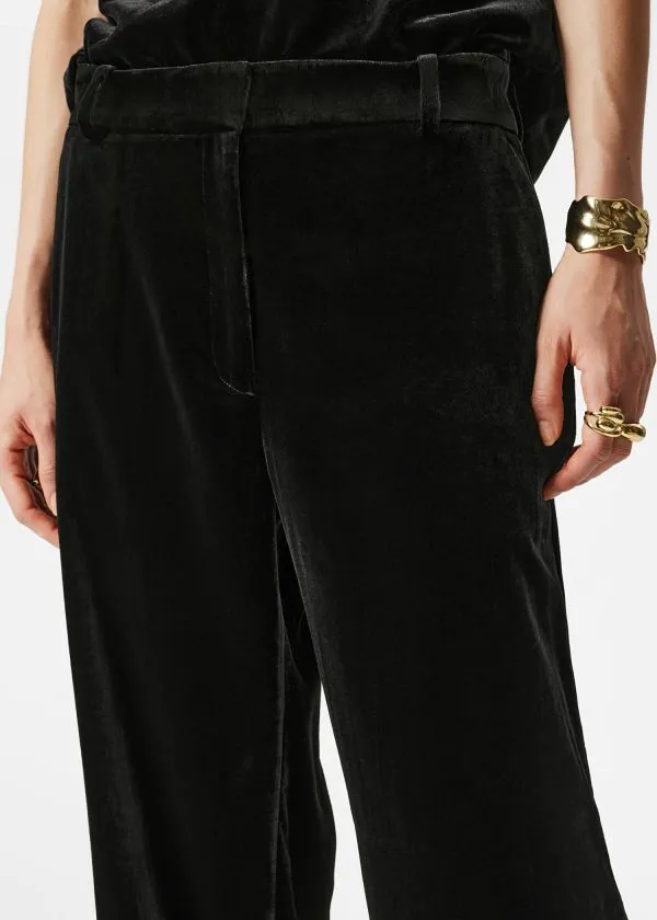 Women Sets and Suits and Other Stories StraightLeg Velvet Trousers Black