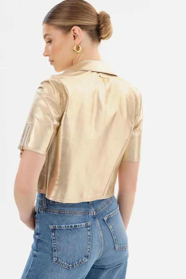 Women SEVANA Reversible Leather Jacket Winter Whitegold LAMARQUE Short Sleeve Jackets Women SEVANA Reversible Leather Jacket Winter Whitegold LAMARQUE Short Sleeve Jackets
