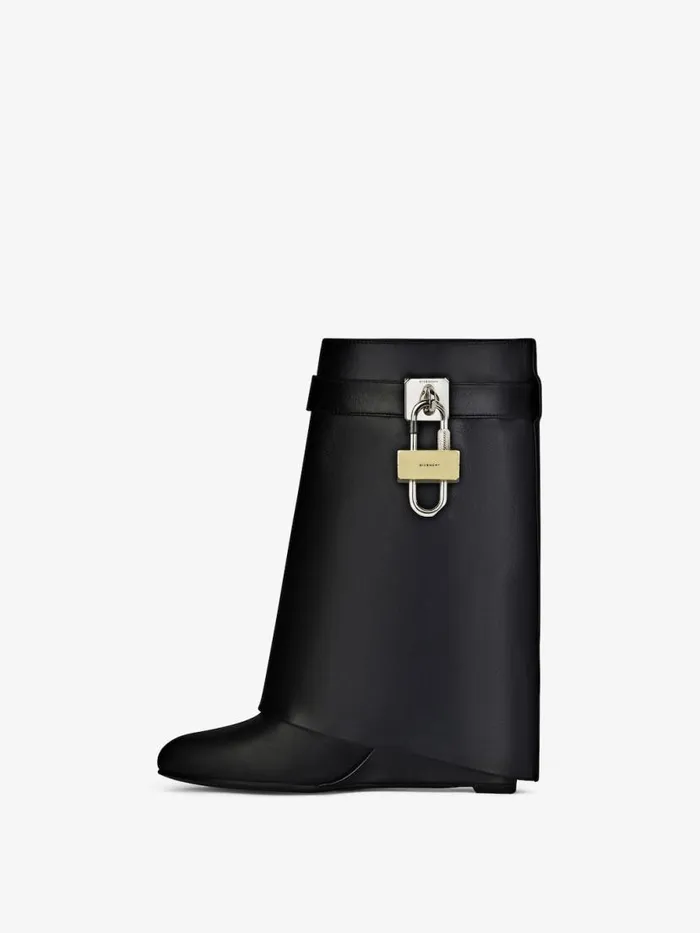 Women Shark Lock Givenchy Shark Lock Ankle Boots In Leather Black