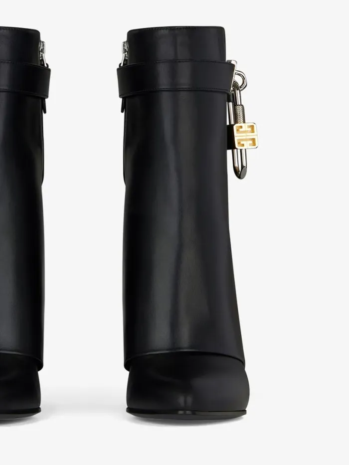 Women Shark Lock Givenchy Shark Lock Ankle Boots In Leather Black
