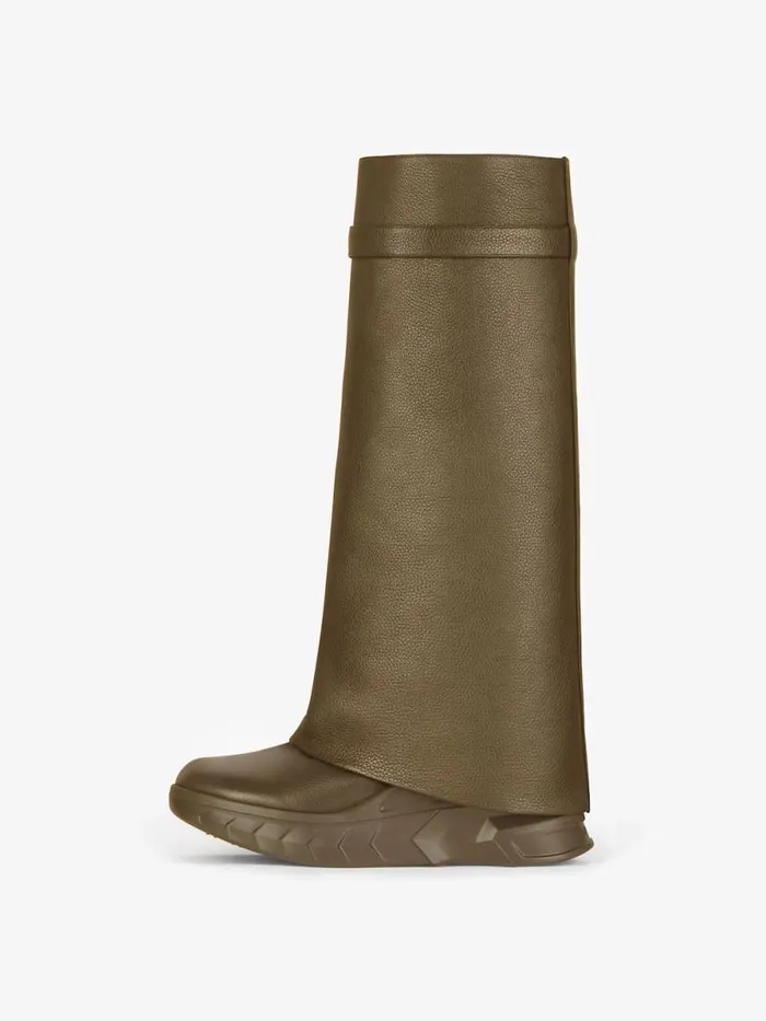 Women Shark Lock Givenchy Shark Lock Biker Boots In Grained Leather Dark Khaki Women Shark Lock Givenchy Shark Lock Biker Boots In Grained Leather Dark Khaki