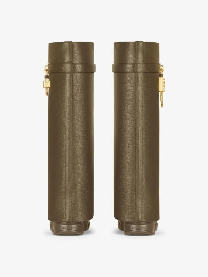 Women Shark Lock Givenchy Shark Lock Biker Boots In Grained Leather Dark Khaki Women Shark Lock Givenchy Shark Lock Biker Boots In Grained Leather Dark Khaki