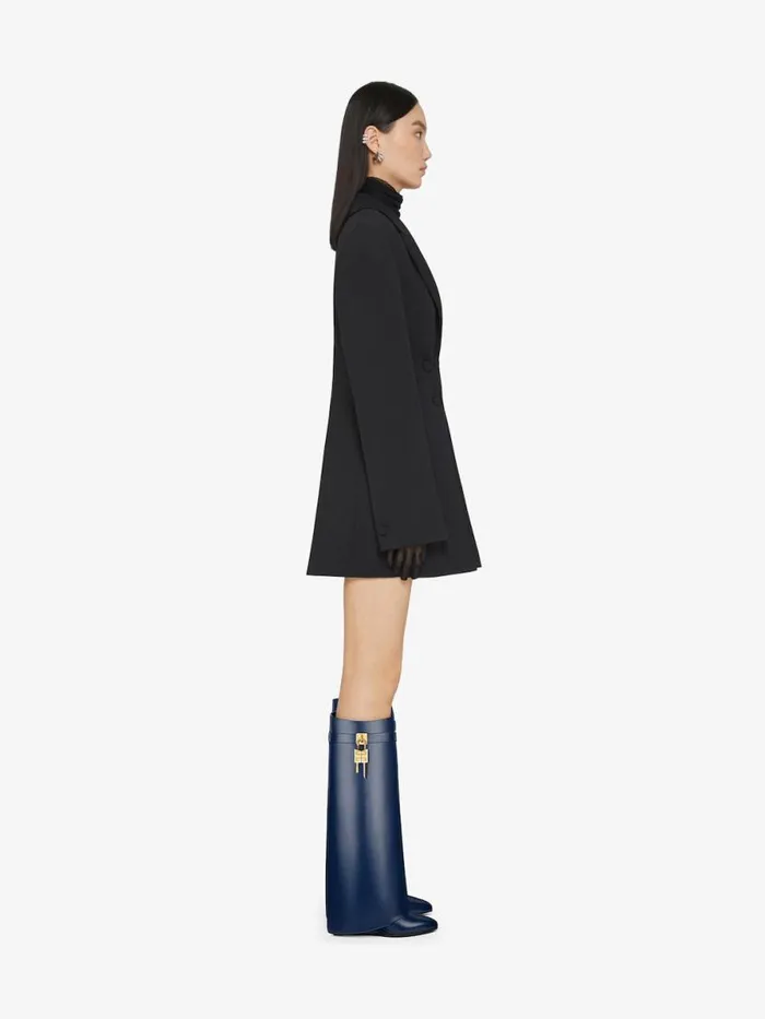 Women Shark Lock Givenchy Shark Lock Boots In Leather Petrol Blue