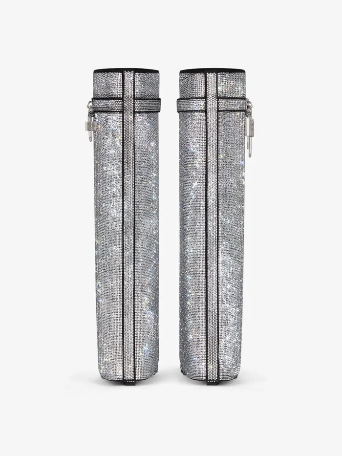 Women Shark Lock Givenchy Shark Lock Boots In Suede With Strass Silvery Women Shark Lock Givenchy Shark Lock Boots In Suede With Strass Silvery