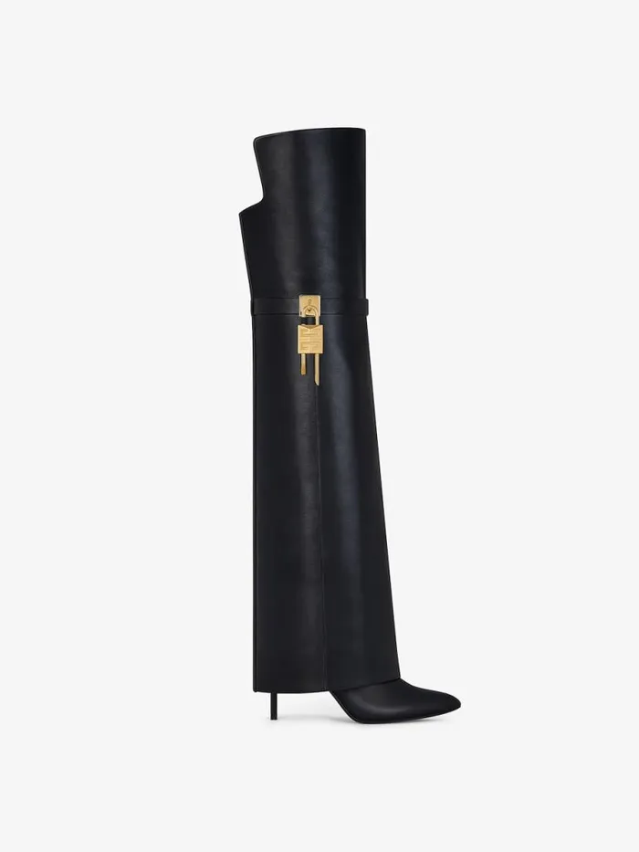 Women Shark Lock Givenchy Shark Lock Stiletto Overtheknee Boots In Leather Black Women Shark Lock Givenchy Shark Lock Stiletto Overtheknee Boots In Leather Black