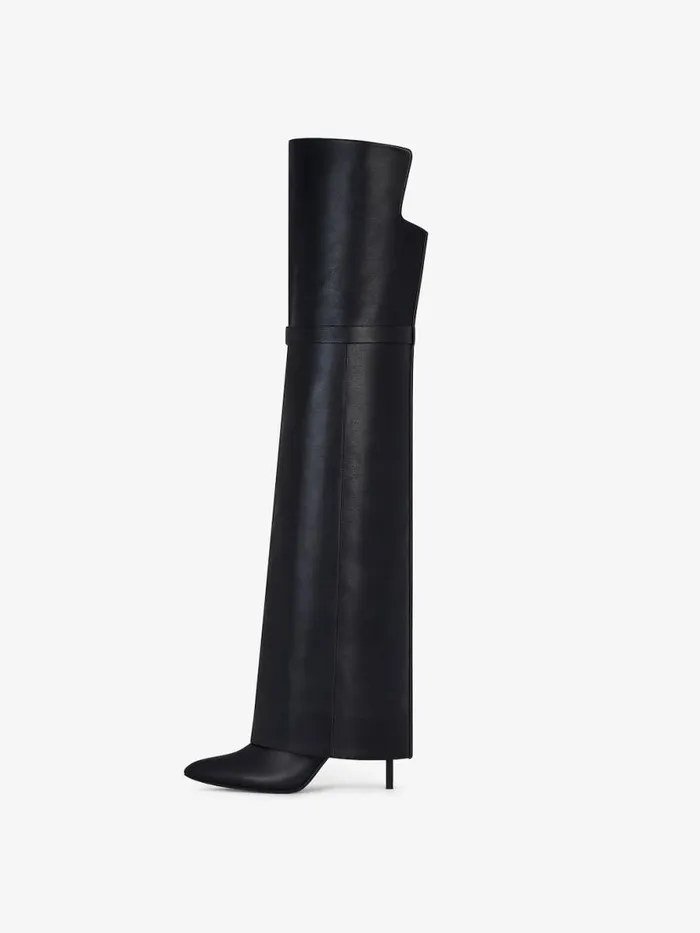 Women Shark Lock Givenchy Shark Lock Stiletto Overtheknee Boots In Leather Black Women Shark Lock Givenchy Shark Lock Stiletto Overtheknee Boots In Leather Black
