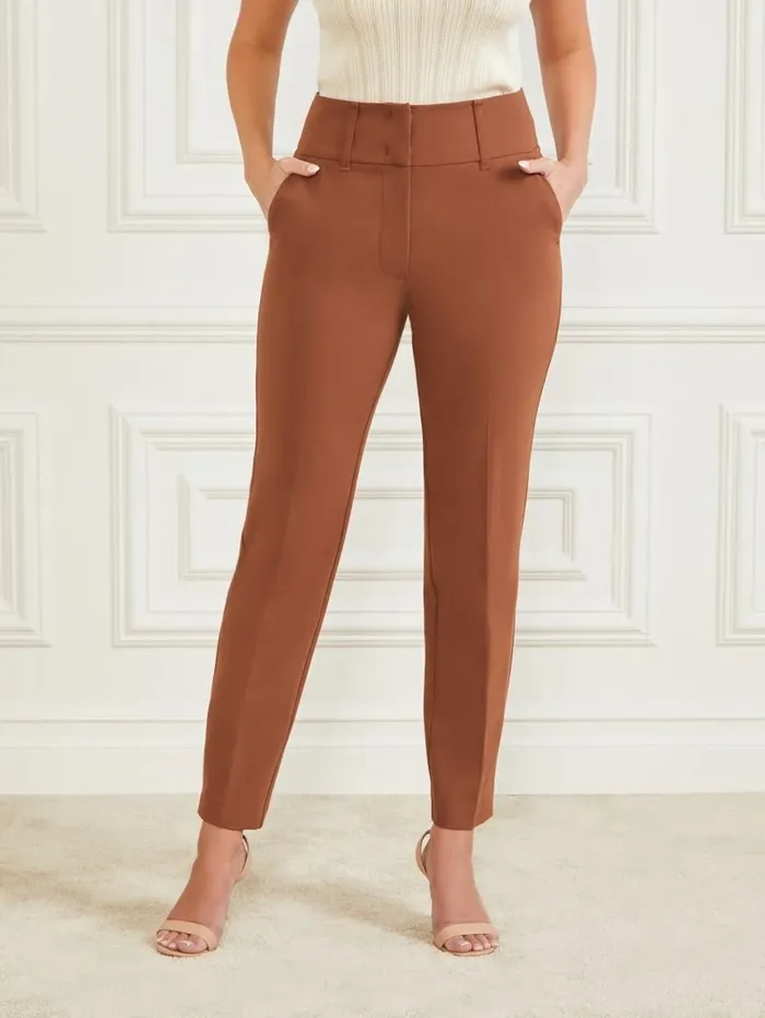 Women Shelly Pant Brown Beauty Bottoms GUESS