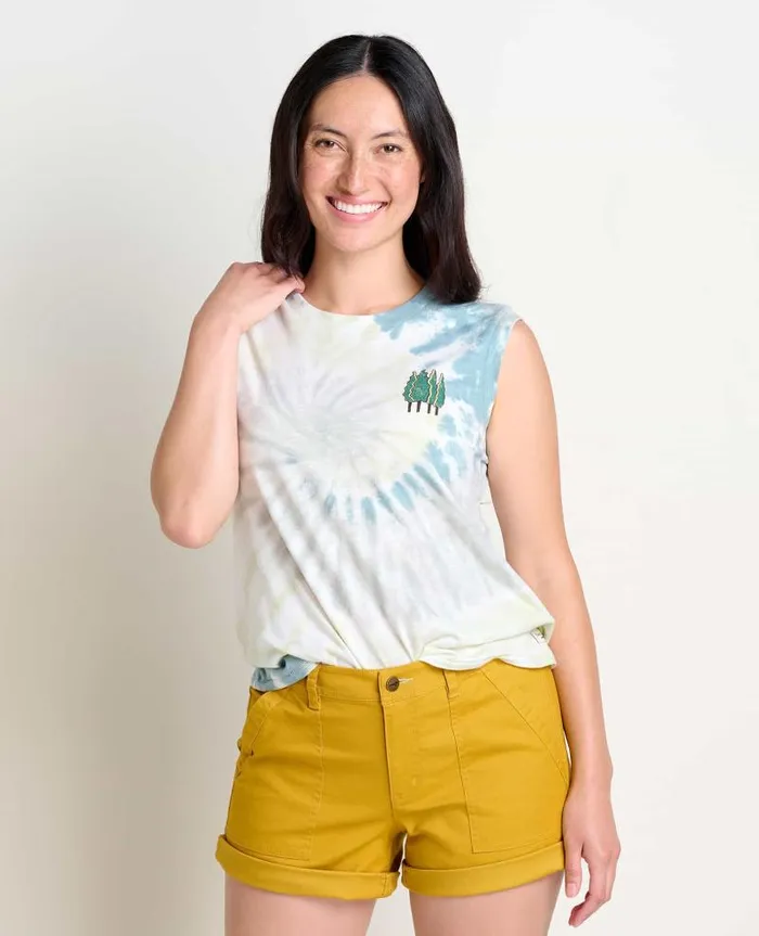Women Shirts and Tops Toad and Co Boundless Jersey Tank Pale Slate Tie Dye
