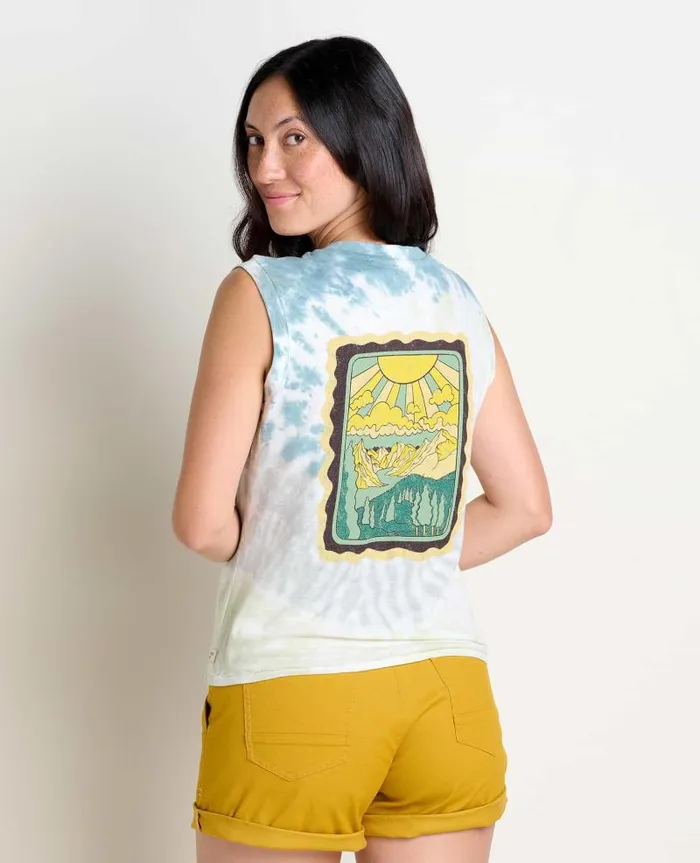 Women Shirts and Tops Toad and Co Boundless Jersey Tank Pale Slate Tie Dye